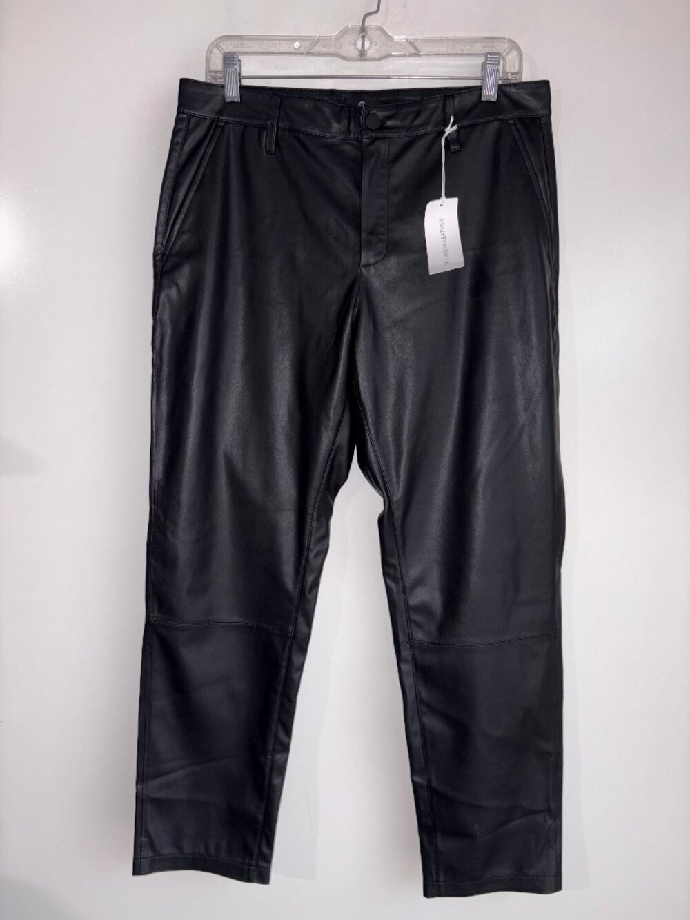 NWT Adriano Goldschmied Vegan Leather Pants Size 30 Black